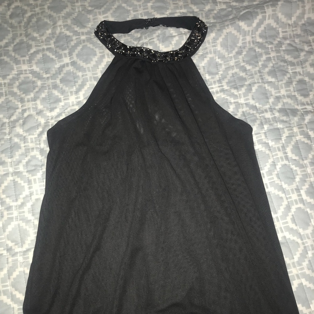 EXPRESS small charcoal sheer halter